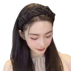 GENERICO - Diadema plisada ancha estilo coreano cabello elegante negro