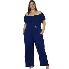 LEG LEGREENY - Enterizo Largo Plus Size Para Mujer Azul Rey LeGreeny