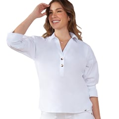 LEG LEGREENY - Camisa Para Mujer Color Blanco En popelina LeGreeny