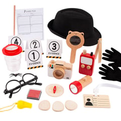 GENERICO - Juego Rol Detective Privado Kit Completo Madera