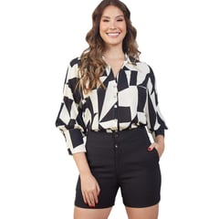 LEG LEGREENY - Short Para Mujer Tiro Alto Color Negro LeGreeny