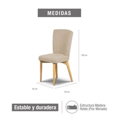 ELITE LIVING - SETX2 SILLA DE COMEDOR REGINA NATURAL MICROFIBRA CAMEL