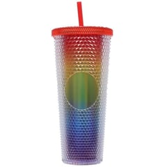 DANKI - Vaso Plastico Tapa Pitillo Reutilizable Termo Agua Brillante Colores