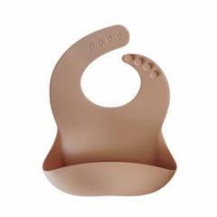 GENERICO - Babero Silicona Para Bebe Bolsillo antiderrame cafe