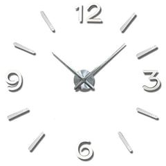DANKI - Reloj Pared Diseño Moderno Plata 3D Decoracion Hogar Pegante Adhesivo