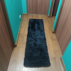 MITAPETE COM - Tapete Alfombra Camino Peludo Antideslizante 50 X 180cms Negro