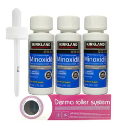 AMERICAN GENERICS - Minoxidil 5% Kirkland x3 Unidades + Dermaroller System 0.5