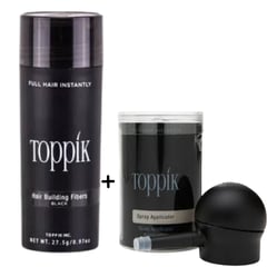 TOPPIK - Fibras Capilares Color Negro + Aplicador