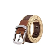 GENERICO - Correa Cinturón Elástica Trenzada Formal Beige Marron