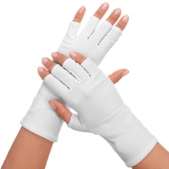 DANKI - Guantes Proteccion Bloqueo Rayos UV LED Manicure Gel Uñas Blanco