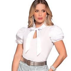 IPANU - BLUSA POPELINA SEMIAJUSTADA BLANCO TALLA-XL