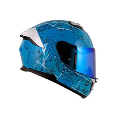 LS2 - Casco INT FF808 STREAM II WORLDMAP Azul TALLA M