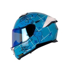 LS2 - Casco INT FF808 STREAM II WORLDMAP Azul TALLA L