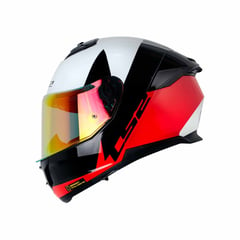 LS2 - Casco certificado INT FF808 STREAM II THUNDERBIZ Negro Rojo Visor Morado TM