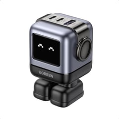 UGREEN - Cargador USB C RG De 65W Robot Con 3 Puertos Negro