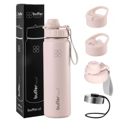 BUFFER FLASK - Termo Botella Agua Termica Acero Inox + Tapas - Rosa