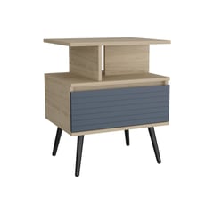 RTA DESIGN - Mesa de Noche Nevis Beige con patas en madera