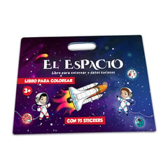 ESTIMULARTE - Libro Para Colorear El Espacio Con Datos Curiosos Y 75 Stickers