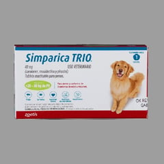 ZOETIS - Simparica Trio Antiparasitario Tableta Masticable 20 A 40kg