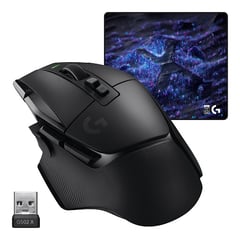 LOGITECH - Mouse Gamer G502 X Lightspeed Negro + Pad Mouse G640se Ed