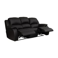 MUEBLES FIOTTI - Sofa Reclinable 3 Puestos Negro Ecocuero Wayland