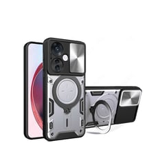 GENERICO - Estuche Proteccion Camara Con Soporte para Oppo Reno 11F Gris