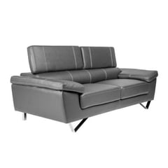 MUEBLES MOLTI - Sofa 2 puestos Negro Trentino Ecocuero