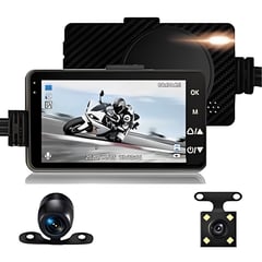 GENERICO - Camara Para Moto Doble Lente Con Pantalla Full Hd + Micro Sd