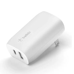 BELKIN - Cargador Pared Dual USB-C 32W Carga Rápida - Blanco