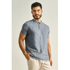 ILOT - CAMISETA CUELLO NERÚ CON BOTONES SH84041S PARA HOMBRE