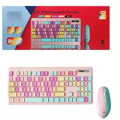 SEISA - Combo Teclado Mouse Colores Pastel