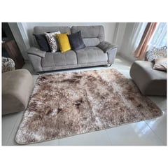 G HOME - Tapete alfombra peluda jaspeada Beige 2 x 1,5 mt tapete peluche