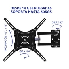 GENERICO - Soporte Tv Televisor Móvil Con Giro de 14 hasta 55