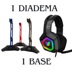 ONIKUMA - Diadema Auricular Gamer K10 Negra Con Luz RGB + 1 Soporte Base