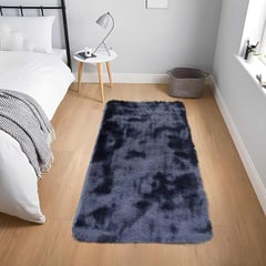 GENERICO - Tapete Alfombra Pie De Cama Peludo 60 X 110 cms Gris Matizado