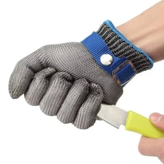 SANGOX - Guantes Seguridad Carnicería Hilo Acero Inoxidable Nivel 5 Talla M