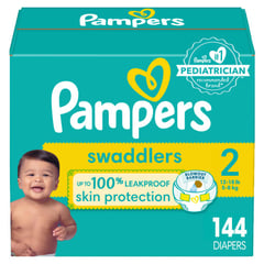 PAMPERS - Pañales Swaddlers Talla 2 / 144 Unidades