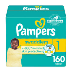 PAMPERS - Pañales Swaddlers Talla 1 / 160 Unidades