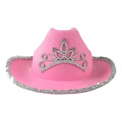 SIN MARCA - Sombrero de vaquero rosado corona para fiestas