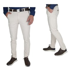 GENERICO - Pantalon Jean licrado Para Hombre Clasico skinny comodos blanco