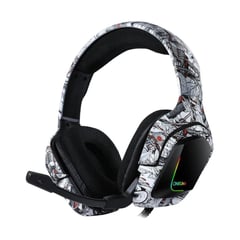 ONIKUMA - Diadema Auricular Gamer K20 Camuflada Blanca Con Luz RGB