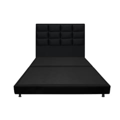 DORMILANDIA - Combo Base Cama Dividida Negro Semidoble 120x190 + Cabecero Londres