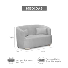 ELITE LIVING - SOFA NOVA 3P CHAMPAÑA MICROFIBRA PLATA