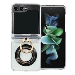 GENERICO - Funda Estuche Case Luxury Anillo Compatible Samsung Z Flip 6 Negro