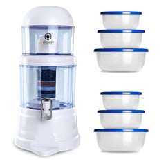 CHEF MASTER - Filtro Purificador Agua +6 Recipientes Plásticos Azul