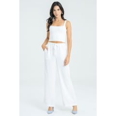 RAGGED - Pantalon twill Blanco crudo