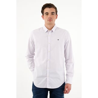 TENNIS - Camisa morada con diseño a rayas para hombre