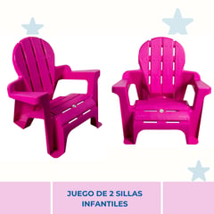 ODIN - SILLA INFANTIL EN PLASTICO X 2UND- MULTIFUNCIONAL-PARA NIÑOS FUCSIA