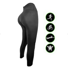 SPORT - Lycra Elástica Para Mujer Leggins Negro Pantalón Deportivo Ajustado