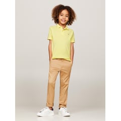 TOMMY HILFIGER - Polo amarillo con logo y corte regular essential